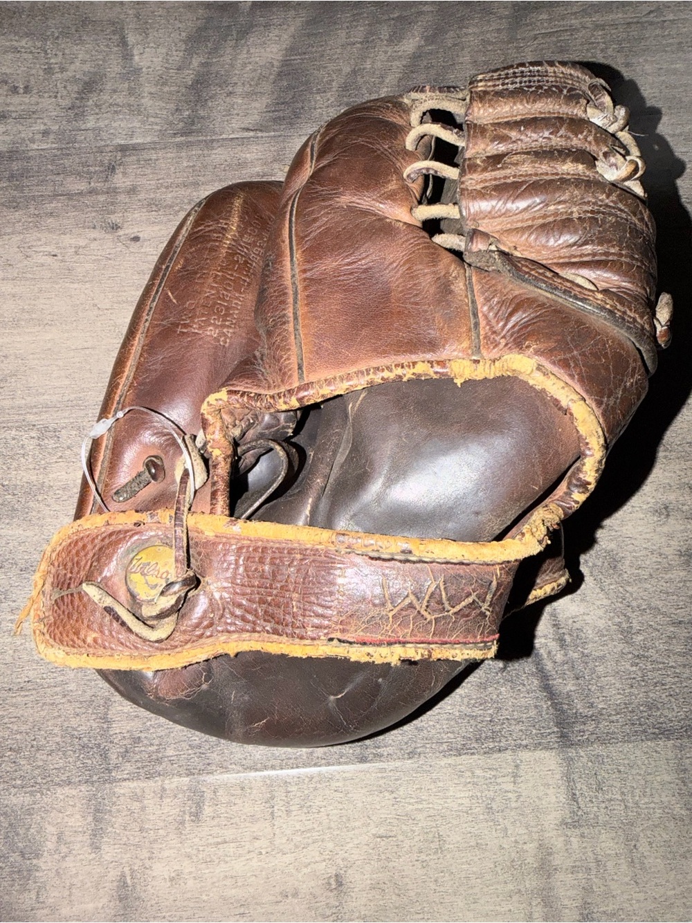 Vintage Wilson 2 finger leather baseball glove